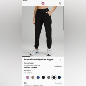 Adapted state High-rise jogger size 6